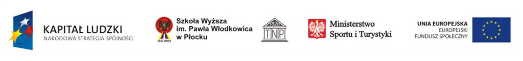 Logo Kapitał Ludzki, SWPW, Ministerstwa Sportu i Turystyki, UE oraz TNP.