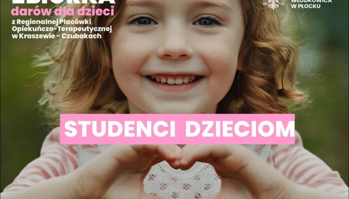 Grafika informacyjna dotycząca akcji Studenci Dzieciom